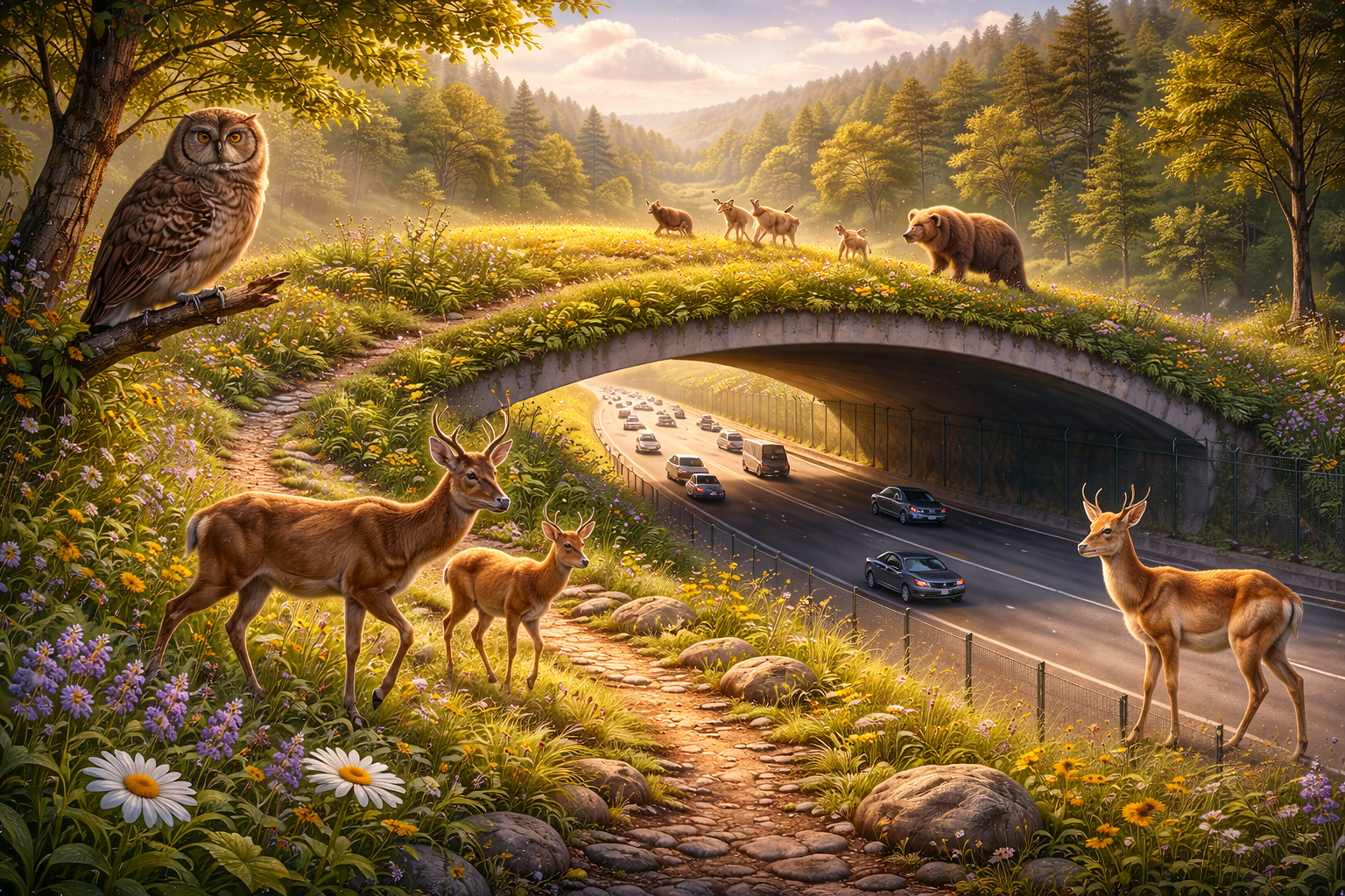 Jembatan Hijau di Atas Jalan Berderu