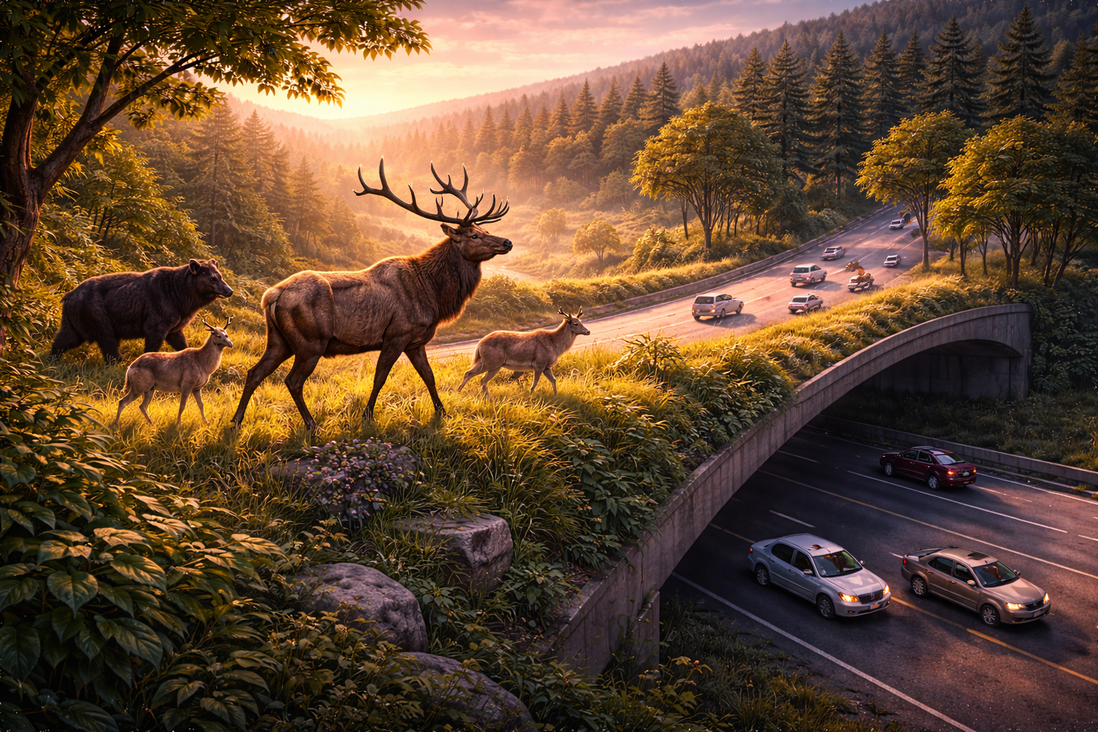 Jembatan Rumput di Atas Jalan Berderu