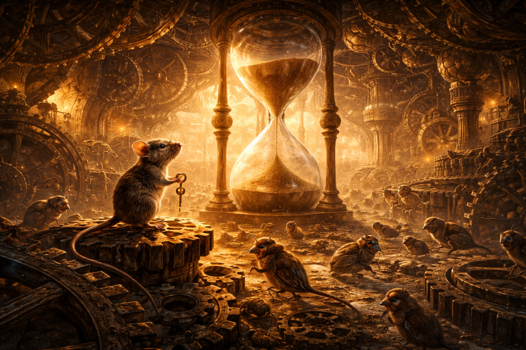 Negeri Jam Pasir dan Tikus yang Menghentikan Waktu