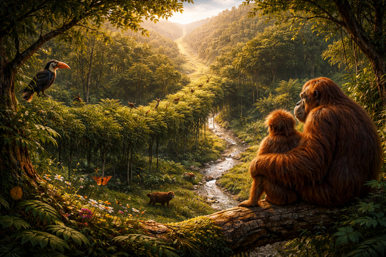 Jalan Daun di Atas Tanah yang Terbelah