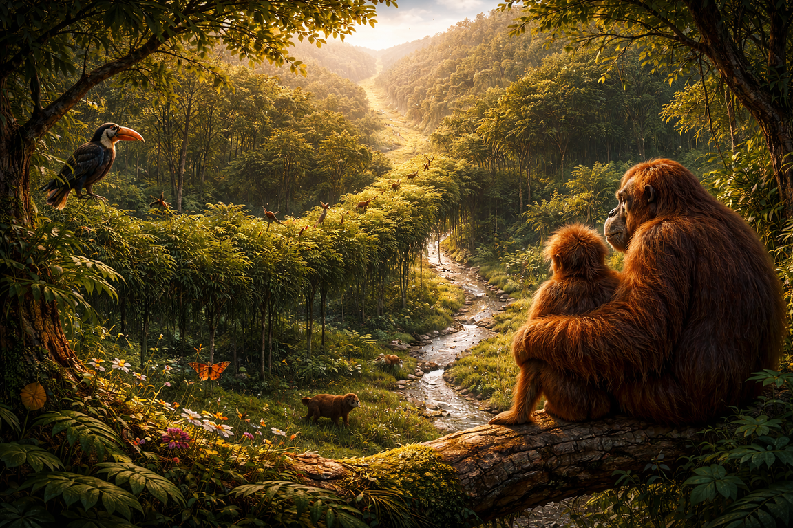 Jalan Daun di Atas Tanah yang Terbelah